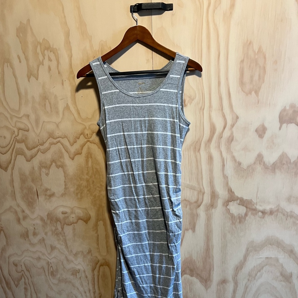 Sonoma Maternity Dress Ribbed Striped M Grey White